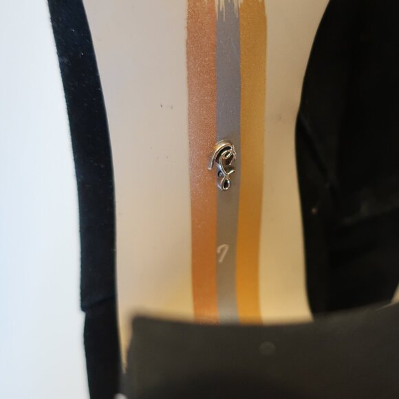 Womens Sam Edelman Fawn Black Suede Ankle Zip Block Heel Booties 7 - Picture 7 of 10